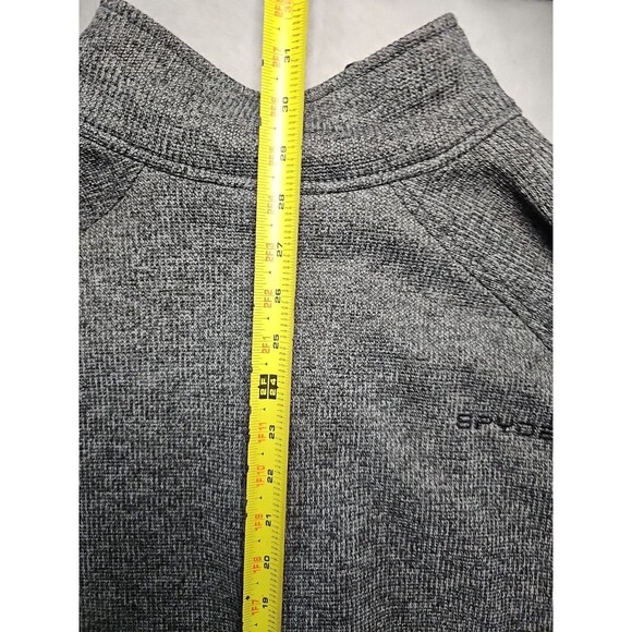 Spyder Sweater Mens XL Gray Black Pullover Quarter Zip Waffle Knit Jacket - Picture 9 of 9